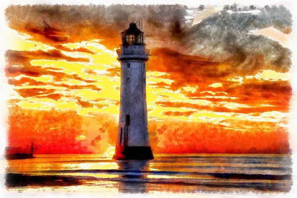 Lighthouse At Sunset III