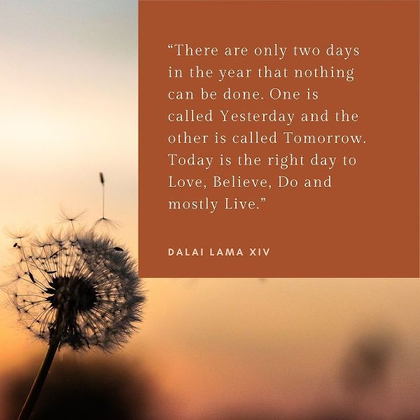 Dalai Lama Quote: Yesterday and Tomorrow