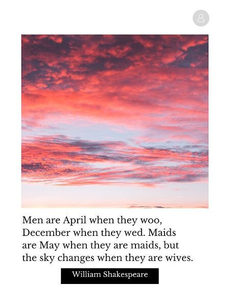 William Shakespeare Quote: Men are April