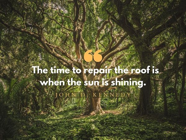 John F. Kennedy Quote: Repair the Roof
