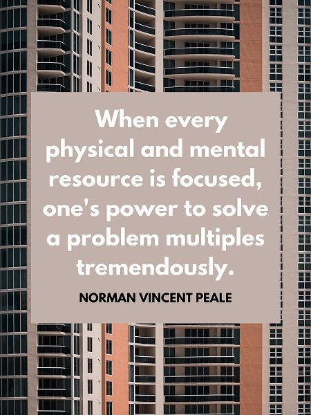 Norman Vincent Peale Quote: Focused