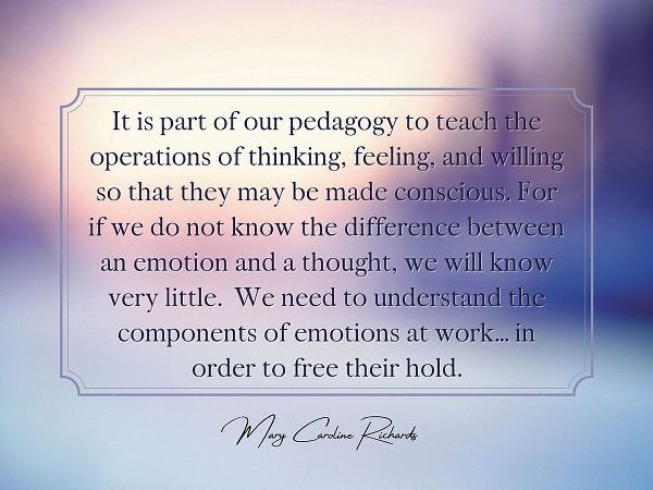 Mary Caroline Richards Quote: Operations of Thinking