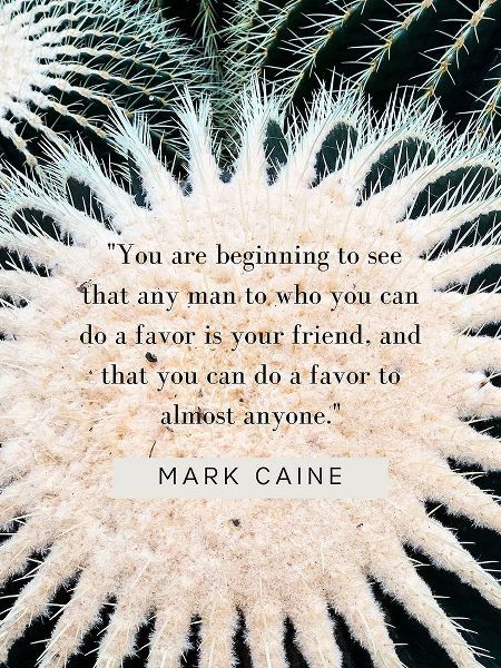 Mark Caine Quote: Favor is Your Friend