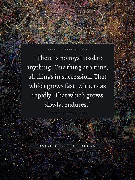 Josiah Gilbert Holland Quote: No Royal Road