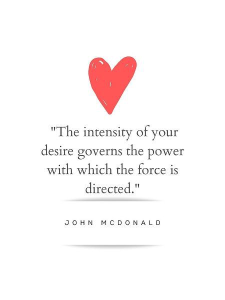 John McDonald Quote: Intensity of Your Desire