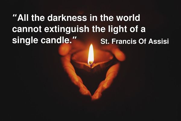 Saint Francis of Assisi Quote: Single Candle