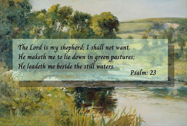 Bible Verse Quote Psalm 23, Edward Mitchell Bannister, Streamside