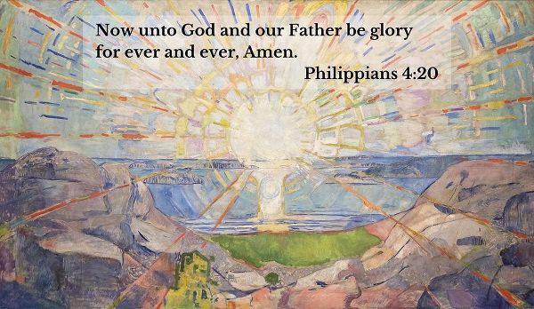 Bible Verse Quote Philippians 4:20, Edvard Munch, The Sun