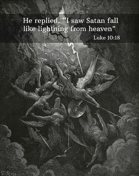 Bible Verse Quote Luke 10:18, Gustave Dore - The Mouth of Hell
