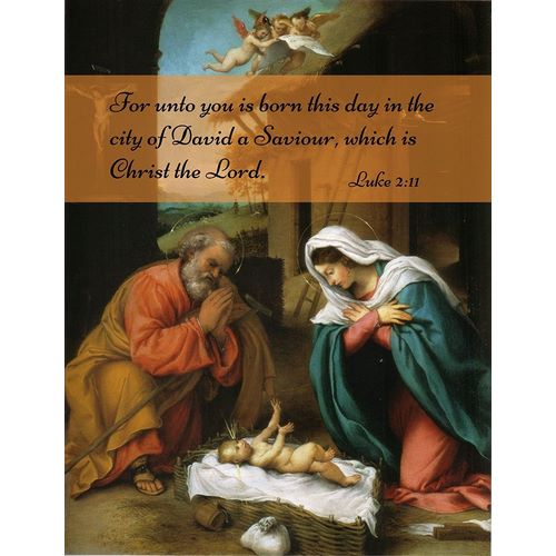 Bible Verse Quote Luke 2:11, Lorenzo Lotto - Nativity of Christ