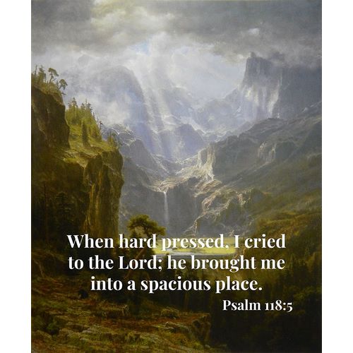 Bible Verse Quote Psalm 118:5, Albert Bierstadt - The Rocky Mountains Landers Peak