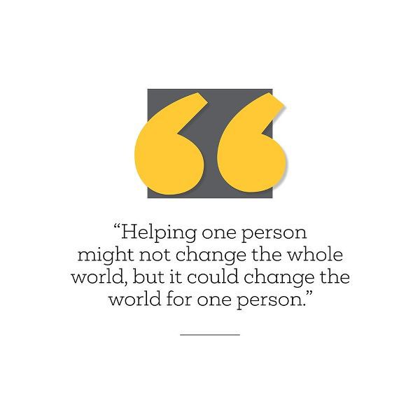 Artsy Quotes Quote: Helping One Person