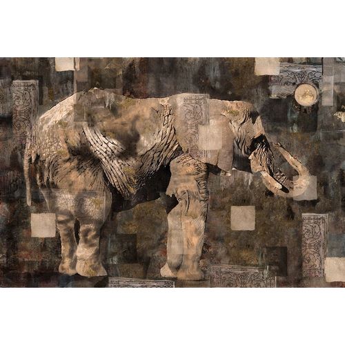 Elephant Collage Sepia