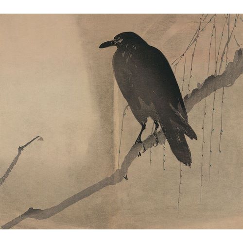 Crow on a willow branch, 1875