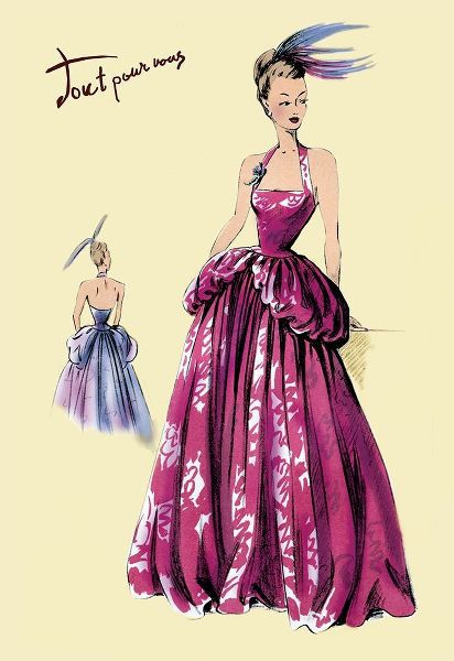 Magenta Evening Gown, 1947