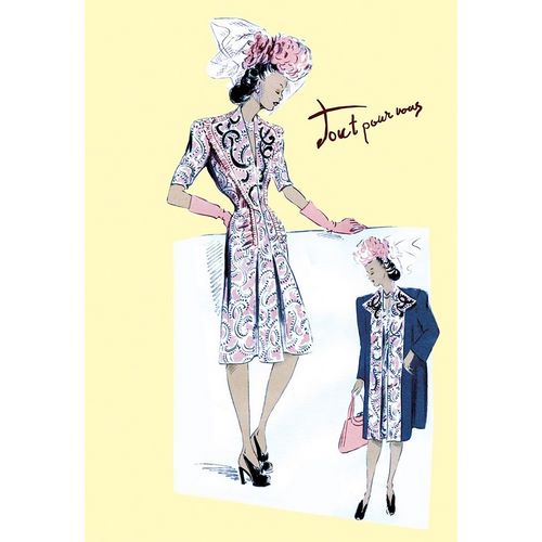 Paisley Dress with Hat, Gloves and Jacket, 1947