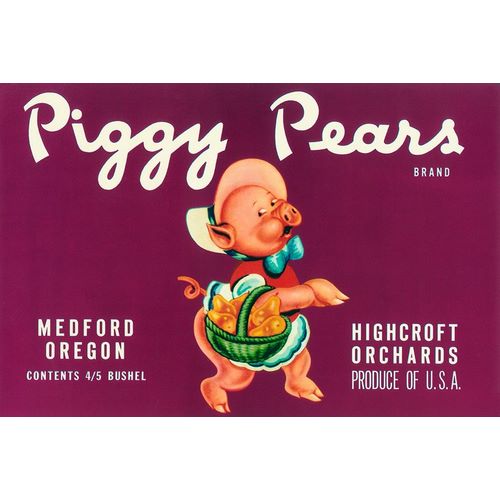 Piggy Pears Crate Label