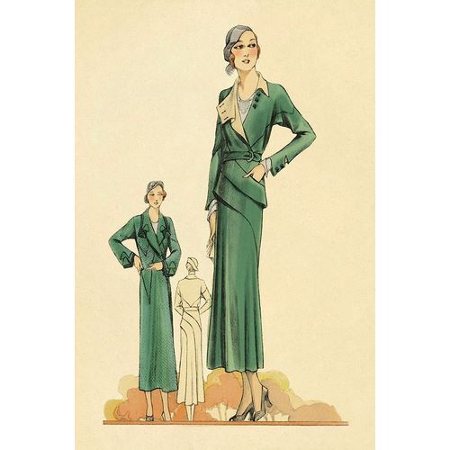 Green Dress and Overcoat