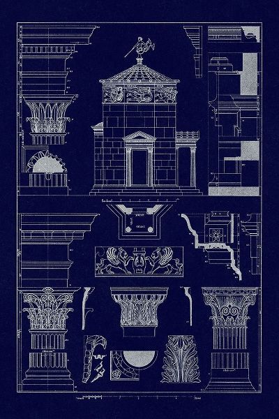 Tower of the Winds and Stoa of Hadrian (Blueprint)