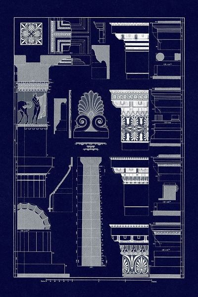 Details of Parthenon, Polychrome (Blueprint)