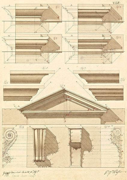 Plate 52 for Elements of Civil Architecture, ca. 1818-1850