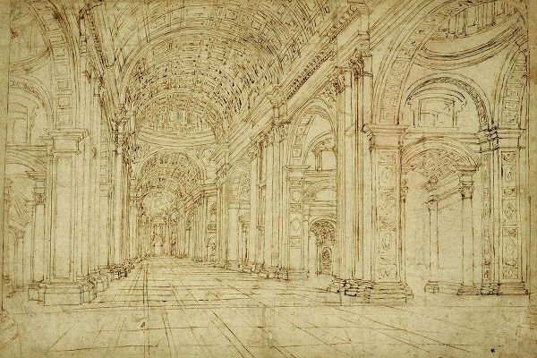 Interior of Saint Peters Basilica, 17th century