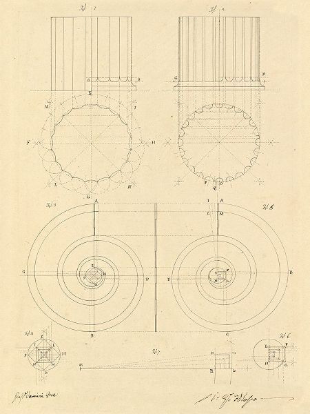 Plate 6 for Elements of Civil Architecture, ca. 1818-1850