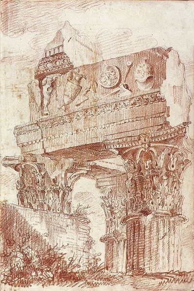 Sketch of Roman architectural fragment, 1786