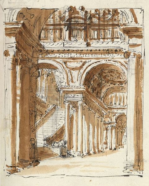 Grand entrance hall, Italy, 1786