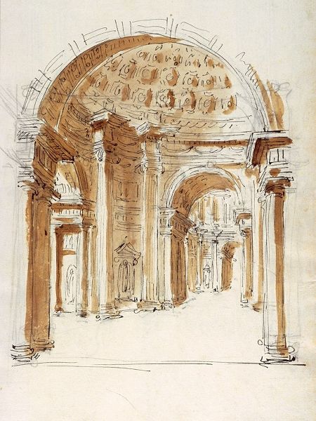 Interior hallway, Italy, 1786