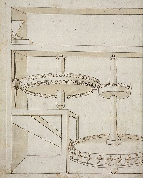 Folio 40: mill with horizontal water wheel