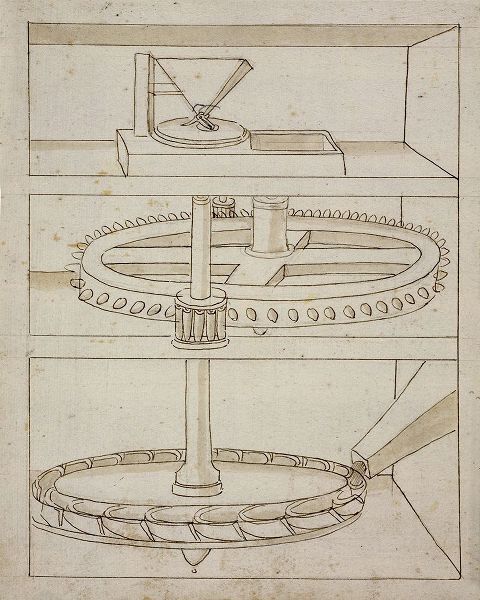 Folio 39: mill with horizontal water wheel