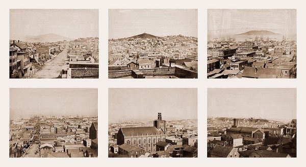 Six-part Panorama of San Francisco, 1855-1856