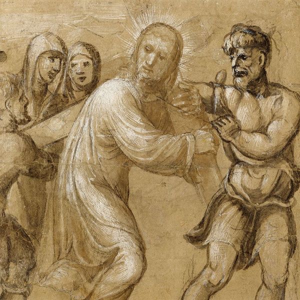 Christ Carrying the Cross (recto); The Resurrection (verso)