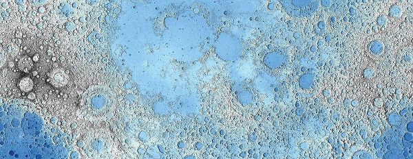 Unmarked Decorative Topographic Map of the Moon, Projection