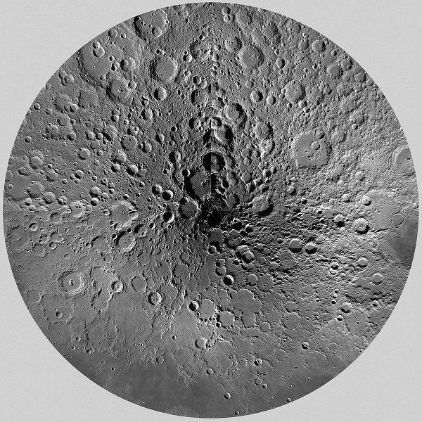 Unmarked Map of the Moon, North Pole