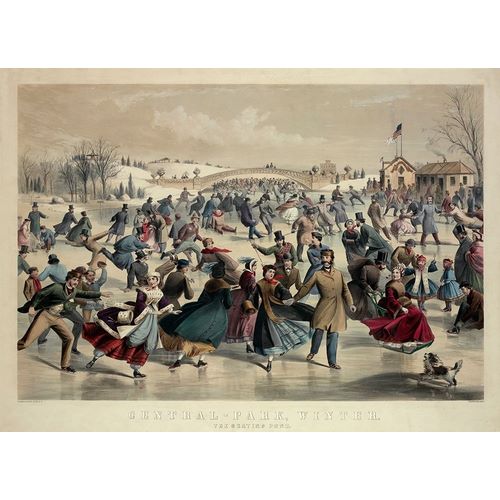 Central-Park, Winter - The Skating Pond,  New York, 1862