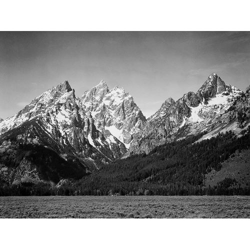 Grassy valley and snow covered peaks, Grand Teton National Park, Wyoming, 1941