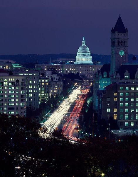 Dusk view of Pennsylvania Avenue, Americas Main Street in Washington, D.C.