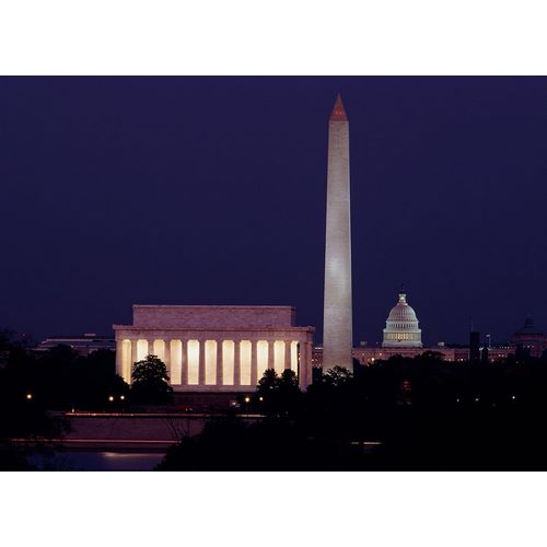 Our treasured monuments at night, Washington D.C.