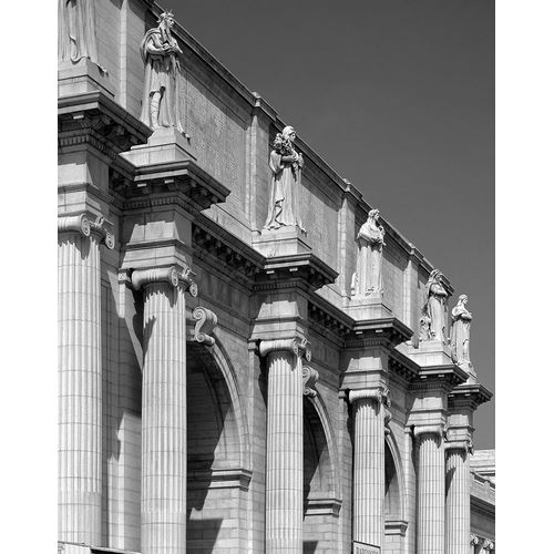 Union Station facade and sentinels, Washington, D.C. - Black and White Variant
