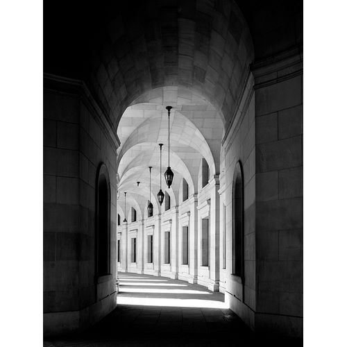 Arched architectural detail in the Federal Triangle located in Washington, D.C. - Black and White Va