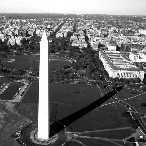 Aerial view of the Washington Monument, Washington, D.C. - Black and White Variant