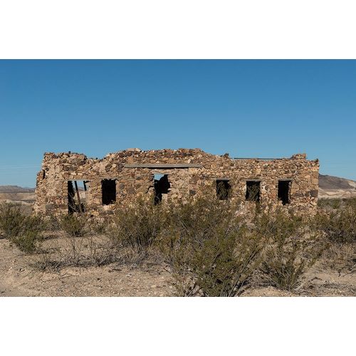 Remnants of an old stone house in the small settlement of Terlingua, in Brewster County, TX