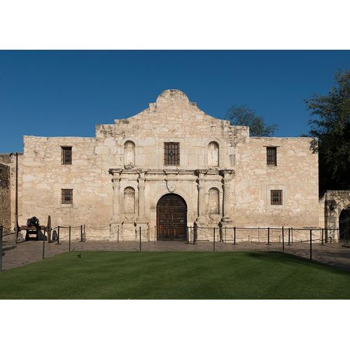 Doorway to the Alamo, an 18th-century mission church in San Antonio, TX