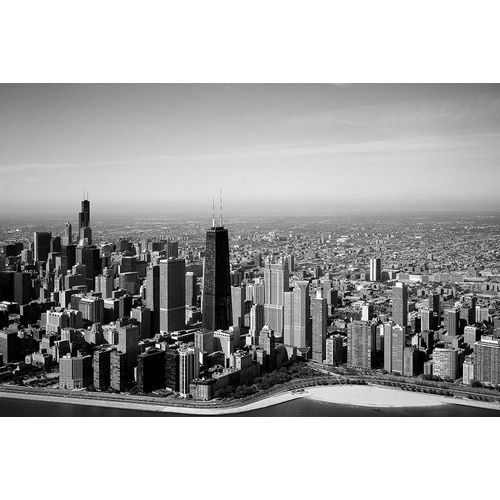 Aerial view of lakeshore Chicago Illinois