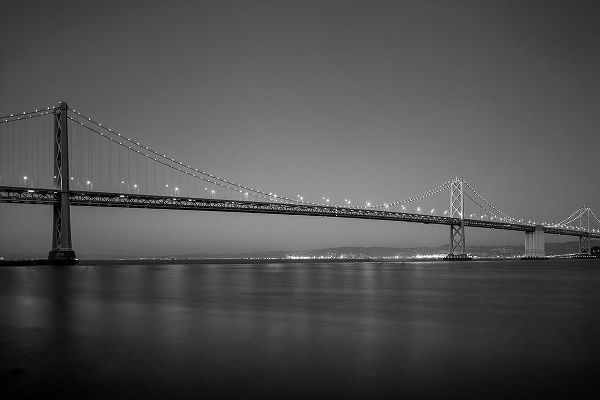 San Francisco Oakland Bay Bridge at dusk San Francisco California