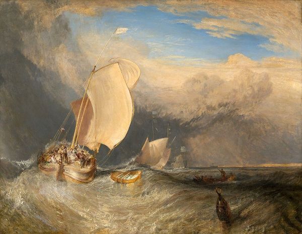 Fishing Boats with Hucksters Bargaining for Fish 1837
