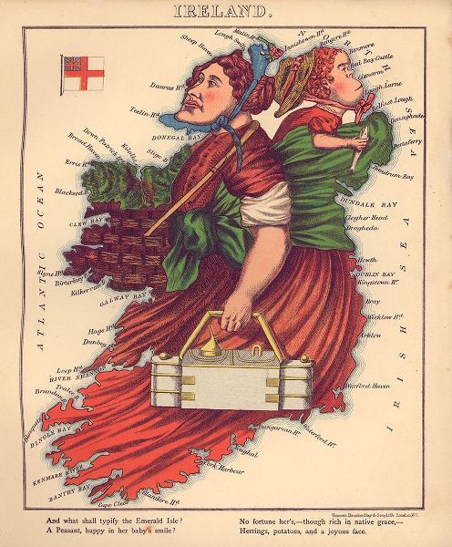 Vintage Maps 아티스트의 Anthropomorphic Map of Ireland 작품