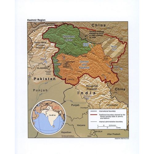 Vintage Maps 아티스트의 Kashmir-India 작품